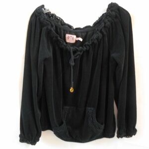 Juicy Couture Small Black Long Sleeve Blouse